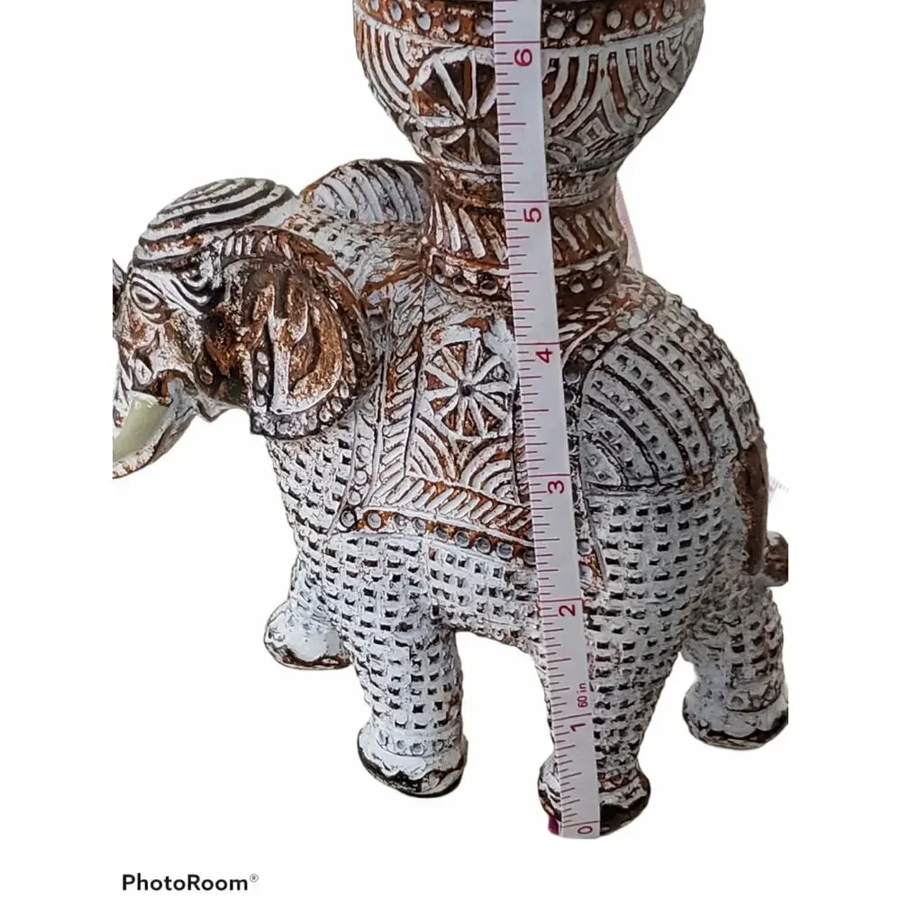 Unique Elephant Wood Tea Light Holder